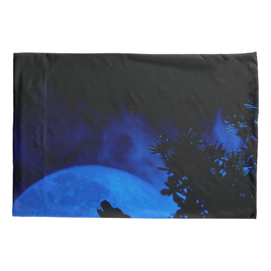 Blue Moon Wolf Kussensloop (Achterkant-Links)