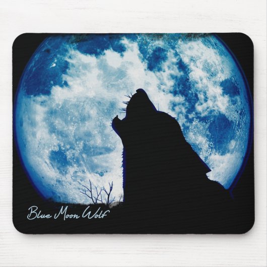 Blue Moon Wolf Muismat (Voorkant)