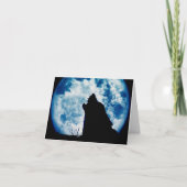 Blue Moon Wolf Note Kaart (Voorkant)