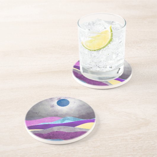 Blue Moon Zandsteen Onderzetter (Zijkant)