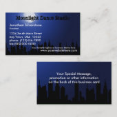 Blue Moonlight Visitekaartjes, Dance Studio, Night Visitekaartje (Voorkant / Achterkant)