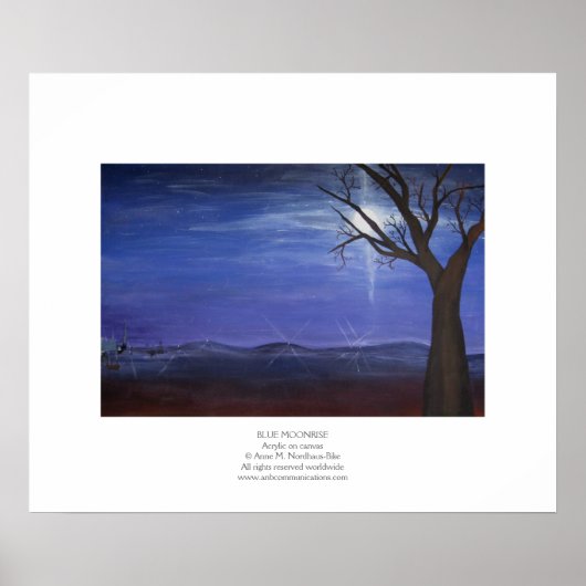 Blue Moonrise Poster (Voorkant)