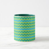 Blue Moons Chevron Pattern Green Blue Mok (Midden)