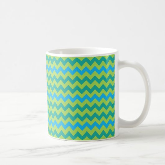 Blue Moons Chevron Pattern Green Blue Mok (Rechts)