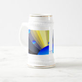 Blue Moons Gold Trim Stein Bierpul (Voorkant links)