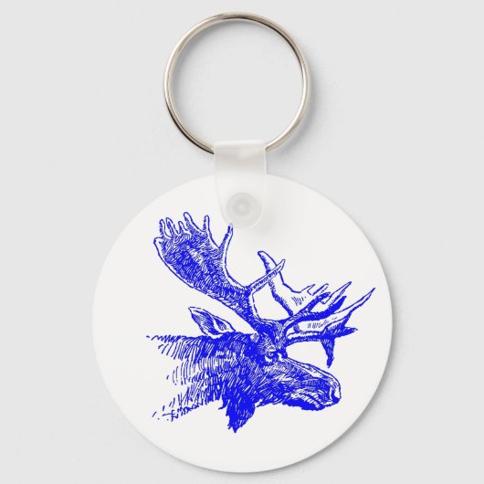 Blue Moose Bull Wildlife Outdoor Promo-Sleutelhang Sleutelhanger (Voorkant)