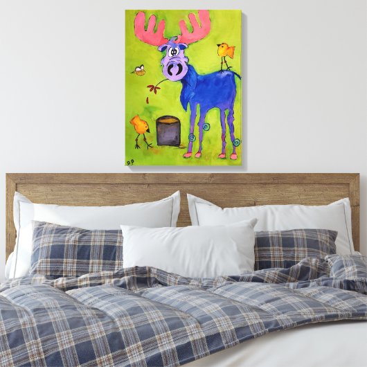 Blue Moose Lunch Canvas Afdruk (Insitu (Slaapkamer))
