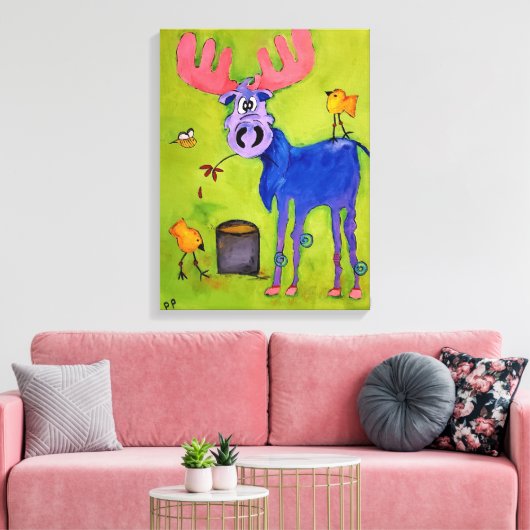 Blue Moose Lunch Canvas Afdruk (Insitu (Woonkamer))