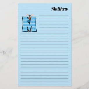 Blue Moose Mongram Letter M Lined Briefpapier