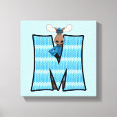 Blue Moose Monogram BIG Letter M Canvas Afdruk (Voorkant)