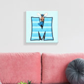 Blue Moose Monogram BIG Letter M Canvas Afdruk (Insitu (Woonkamer))
