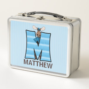Blue Moose Monogrammed Letter M Kinder Metal Lunch