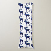 Blue Moose Silhouette Pattern Lichaamskussen (Voorkant Verticaal)