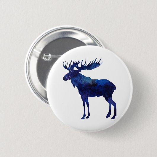 Blue Moose Silhouette Ronde Button 5,7 Cm (Voorkant /achterkant)