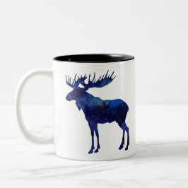 Blue Moose Silhouette Tweekleurige Koffiemok