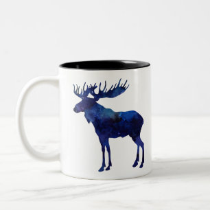 Blue Moose Silhouette Tweekleurige Koffiemok