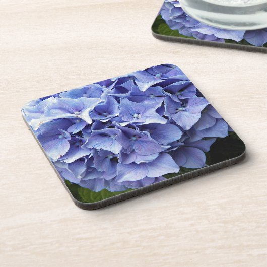 Blue Mophead Hydrangea Floral Bier Onderzetter (Linkerzijde)