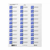 Blue Mophead Hydrangea Floral Return Address Etiket (Full Sheet)