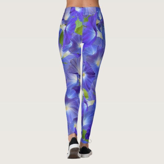 Blue Morning Glories Abstract Yoga Pant Legging (Achterkant)