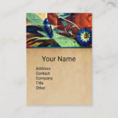 BLUE MORNING GLORIES FLORAL PARCHMENT MONOGRAM BU VISITEKAARTJE (Voorkant)