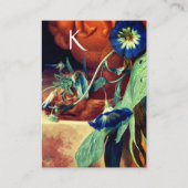 BLUE MORNING GLORIES FLORAL PARCHMENT MONOGRAM BU VISITEKAARTJE (Achterkant)