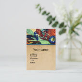 BLUE MORNING GLORIES FLORAL PARCHMENT MONOGRAM BU VISITEKAARTJE (Staand voorkant)