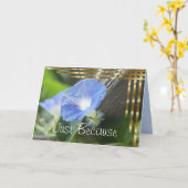 Blue Morning Glory - blanco binnenkant Kaart (Gele Bloem)