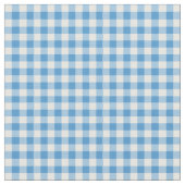 Blue Morning Glory Check Gingham Pattern Fabric Stof (Close Up)