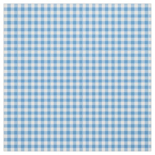 Blue Morning Glory Check Gingham Pattern Fabric Stof (Swatch)