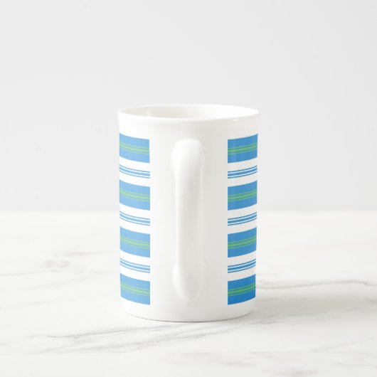 Blue Morning Glory Deckstoel Stripe Bone China Mok (Achterkant)