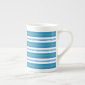Blue Morning Glory Deckstoel Stripe Bone China Mok (Rechts)