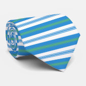 Blue Morning Glory Deckstoel Stripe Unisex Necktie Stropdas (Opgerold)