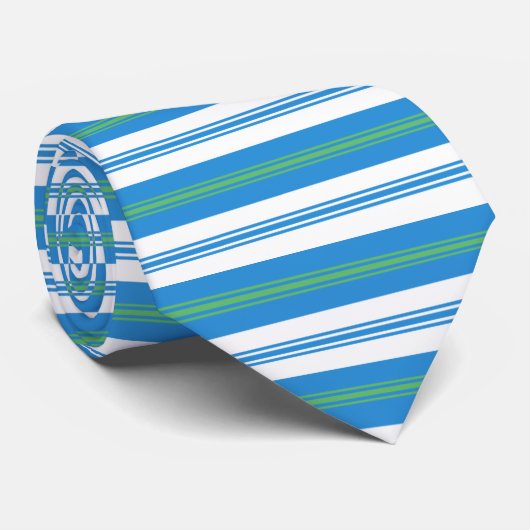 Blue Morning Glory Deckstoel Stripe Unisex Necktie Stropdas (Opgerold)