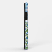 Blue Morning Glory en Gingham iPhone 5/5s Hoesje (Achterkant/rechts)