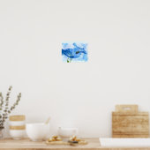 Blue Morning Glory en hommel Poster (Keuken)