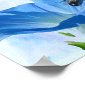 Blue Morning Glory en hommel Poster (Hoek)