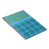Blue Morning Glory en Plaid Spiral Notitieboek (Rechterzijde)