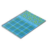Blue Morning Glory en Plaid Spiral Notitieboek (Linkerzijde)