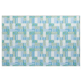 Blue Morning Glory Faux Patchwork Fabric Stof (Yard (91,4 cm))