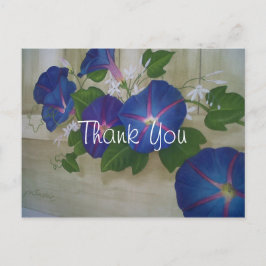 Blue Morning Glory Flowers Hartelijk dank Briefkaart