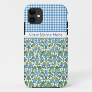 Blue Morning Glory Gingham iPhone 5/5s Xtreme Hoes