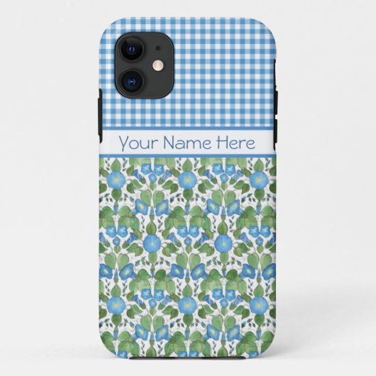 Blue Morning Glory Gingham iPhone 5/5s Xtreme Hoes (Achterkant)