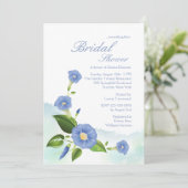Blue Morning Glory Invitation Kaart (Staand voorkant)
