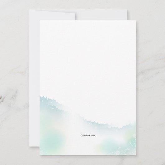 Blue Morning Glory Invitation Kaart (Achterkant)