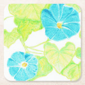 Blue Morning Glory Kartonnen Onderzetters (Voorkant)