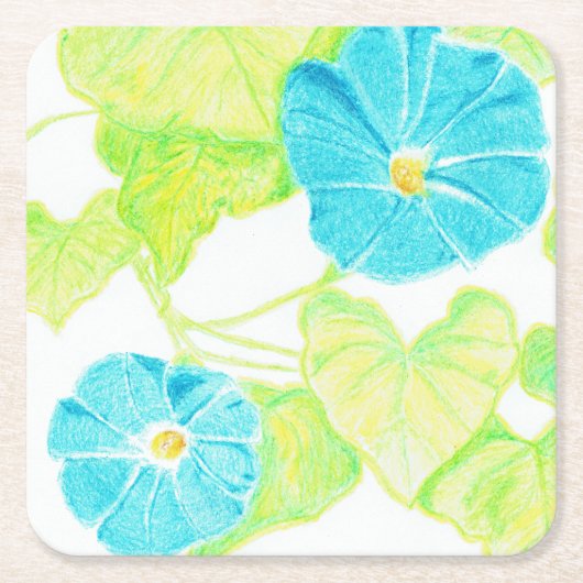 Blue Morning Glory Kartonnen Onderzetters (Voorkant)
