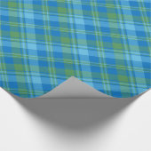 Blue Morning Glory Plaid Roll van inpakpapier (Hoek)