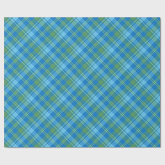 Blue Morning Glory Plaid Roll van inpakpapier (Vlak)