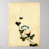 Blue Morning Glory Vine 1840 Poster (Voorkant)