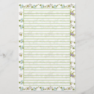 Blue Morning Glory Waterverf Flowers Lined Briefpapier